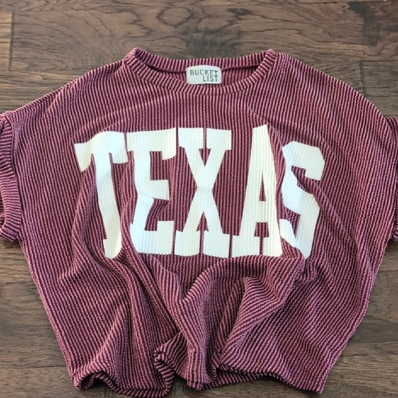 BUCKETLIST Tops - BUCKETLIST Burgundy Striped Top